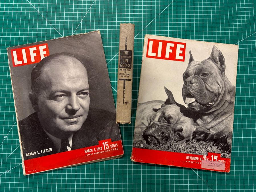 1947 & 1948 LIFE Magazines with Tucker Ads, plus “The Indomitable Tin Goose”